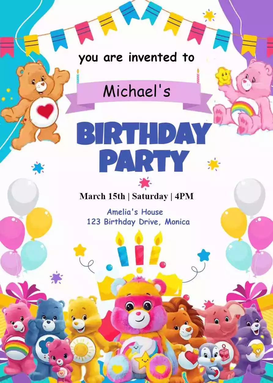 Care Bear Party Invitations