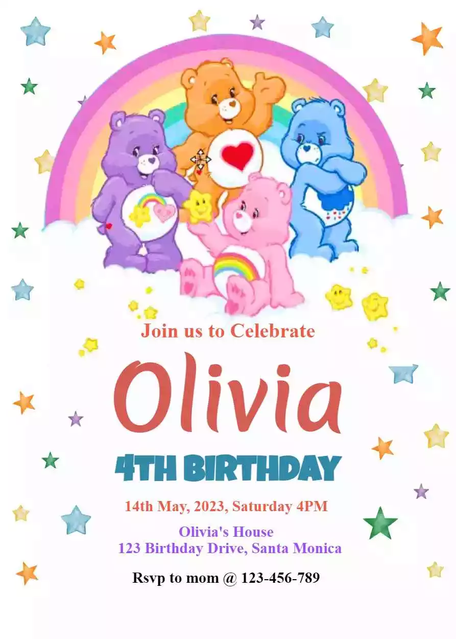 Care Bear Invitations Free Download Care Bear Invitations Free Download