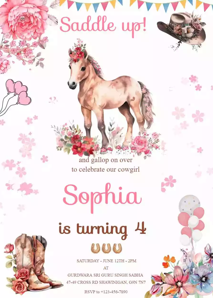 Horse Birthday Party Invitations Printable Free