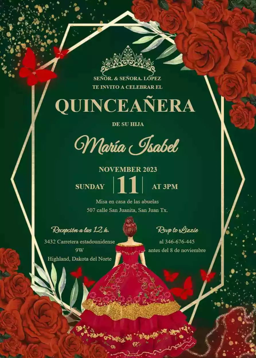 Mexican Quinceanera Invitations in Spanish