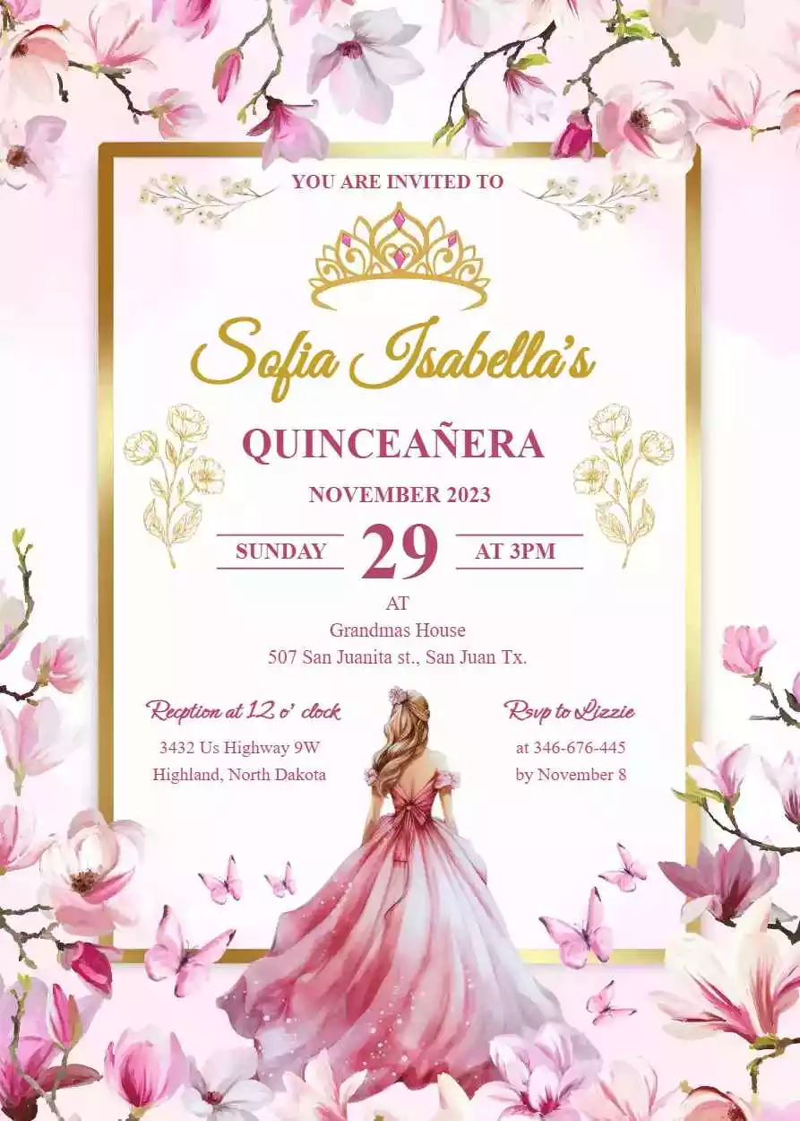 Pink Quinceanera Invitations