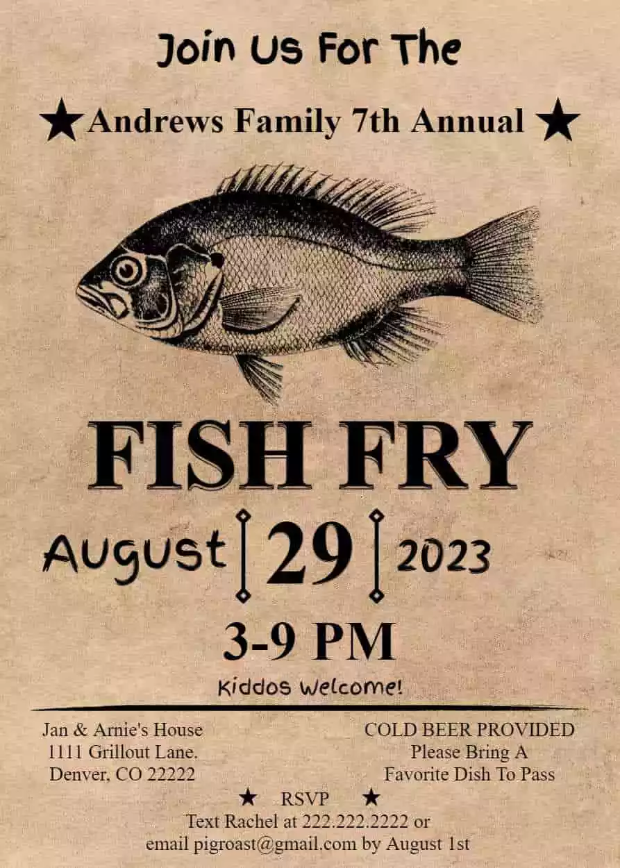 Fish Fry Invitations