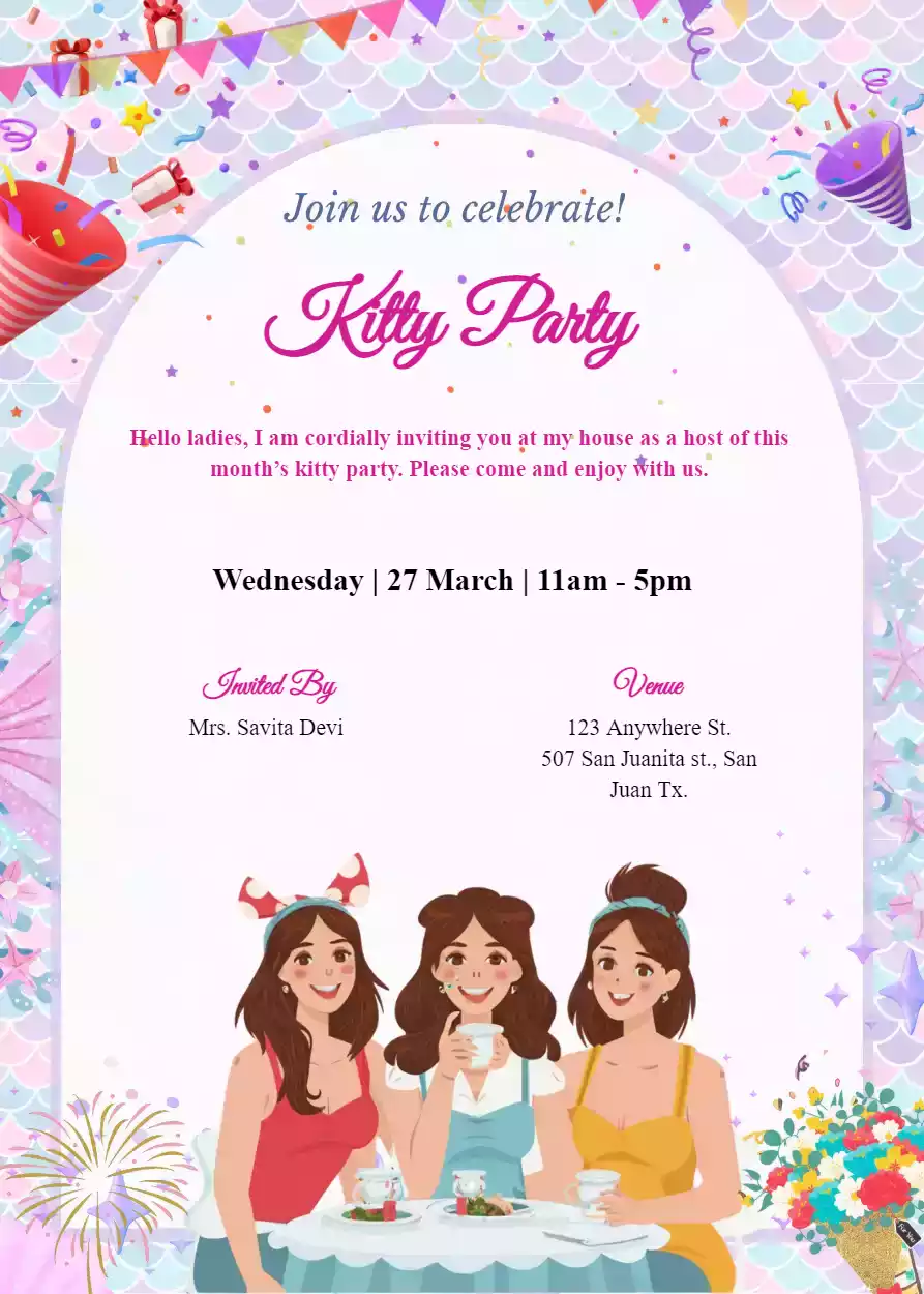 Ladies Kitty Party Invitation Templates Free
