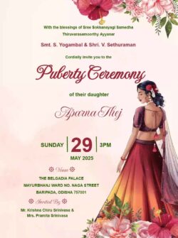 Free Puberty Function Invitation